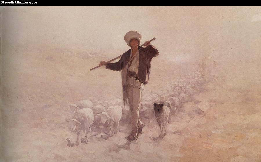 Nicolae Grigorescu Shepherd with Herd